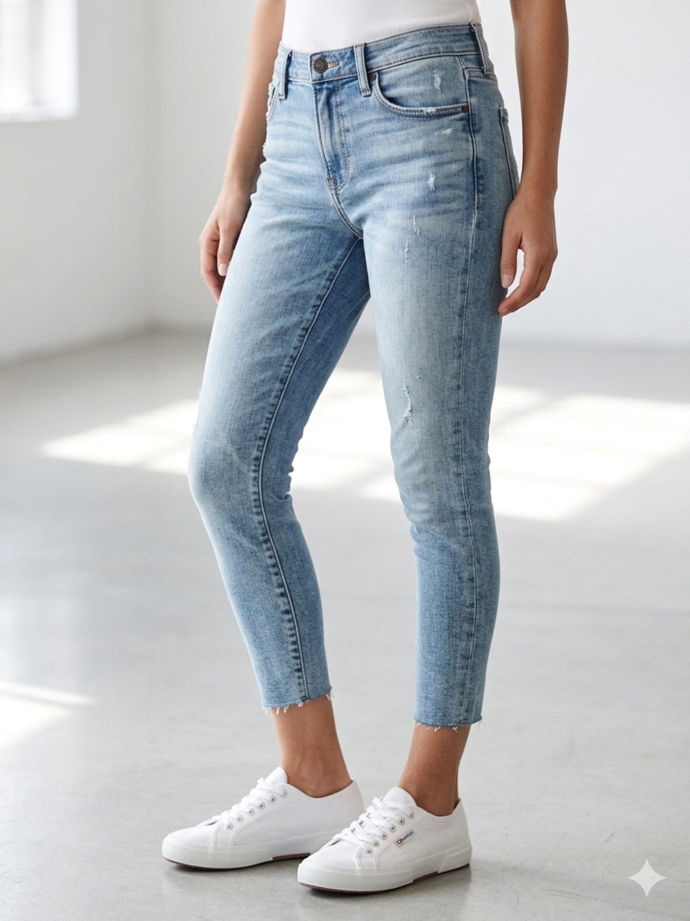 Abercrombie & Fitch Super Skinny Women's Cotton Jeans Waist 31 Custom Hem Crop
